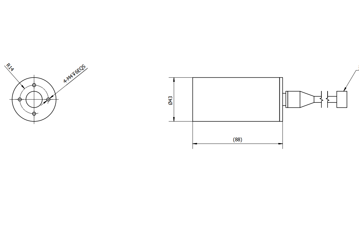 size drawing of acoustic transducer 